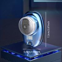 Mini Afeitadora eléctrica portátil de viaje, afeitadora afilada de acero inoxidable con borde giratorio, recargable - details 5