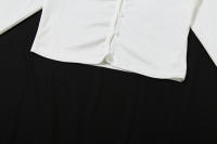 BUNO-Conjunto informal de 2 piezas de gato extraño para mujer, Tops cortos de manga larga con una botonadura y volantes, Mini traje corto sencillo y fino, tendencia de otoño - details 17