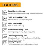 Collar antiladridos para perros, antiladridos, adiestramiento de perros, descarga eléctrica, enchufe Taser, vibrador recargable, vibración, - details 3