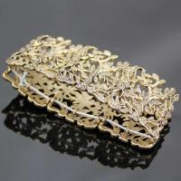 Brazalete Vintage de Hueco Ancho Pulsera Elástica de Moda en Color Oro - details 3