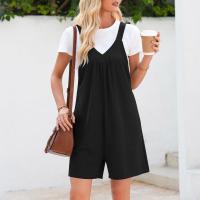 Explosión De Verano Modelos En Europa Y Estados Unidos Ropa De Mujer, Tirantes De Color Sólido V-cuello Mono Pantalones Cortos Mujer - details 4