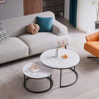 Conjunto de Mesa de Centro Redondo de Madera Tables de Café y Té-Claro - details 43