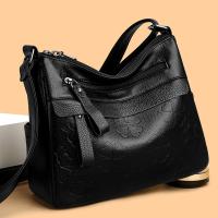 Bolso de mano de piel de vaca y cuero para mujer, bolso de gran capacidad, bolso de hombro con patrón impreso Retro, bolso cruzado femenino, nuevo - details 8