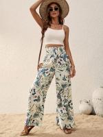 Pantalón de moda estampado casual temperamento de cintura alta con corte recto pantalón de pierna ancha - details 3