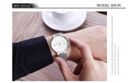 Reloj minimalista ultrafino para hombre, movimiento de cuarzo japonés, resistente al agua, correa de malla de acero inoxidable, reloj de pulsera con fecha - details 6