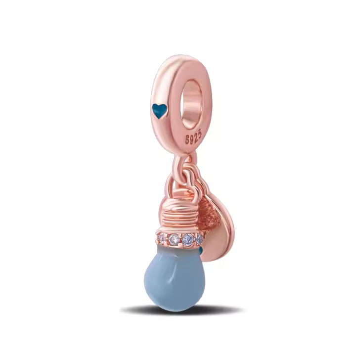 Colgante de bombilla noctilucente de Plata de Ley 925, cuentas compatibles con pulsera Original Pandora, abalorios, regalo de joyería para mujer - 1