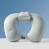 Almohada de viaje inflable en forma de U, prensa de mano suave para inflar la almohada, almohadilla portátil para reposacabezas para ahorrar espacio, turista - details 12