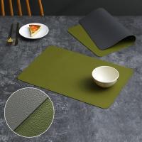 Tapete de mesa de comedor de cuero de doble cara de PVC, decoración de escritorio, tapete para platos de comedor para el hogar, tapete antideslizante para cuencos, tapete de aislamiento térmico - details 1