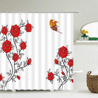 Cortinas de ducha con patrón de mariposa para baño, tela impermeable de alta calidad con estampado 3D de flores, 12 ganchos - details 6