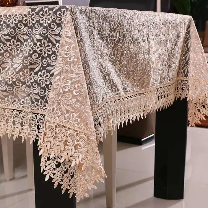 Mantel semitransparente bordado Ense blanco, juego de mesa de centro, tela floral de restaurante para decoración de bodas - 1