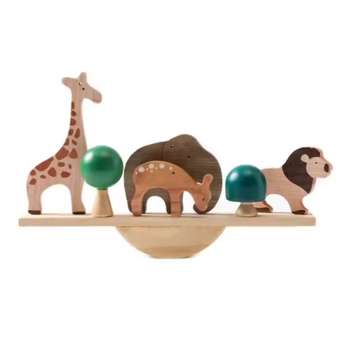 Juguete Montessori, juguete bloques apilables animales dibujos animados para niños pequeños, divertido - 1
