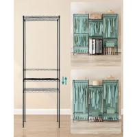 Armario de Ropa, Armario de Metal con Estantes Ajustables, Barras para Colgar y Ganchos, Duradero, Perchero Separable, Blanco - details 11