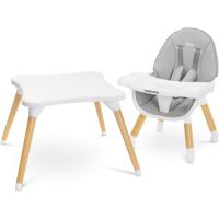 Silla de Comedor para Bebé de 6 Meses a 3 Años - Carga Máxima 15 kg - Trona o Silla 2 en 1 + Mesa - Bandeja Regulable - Gris - details 1