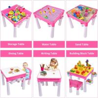 Infantil, Mesa de Actividades Construccion y Silla con 128 Piezas Juguetes de Creativos Grandes Clásicos para Niñas, Rosa - details 2