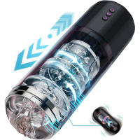 Masturbación masculina giratoria telescópica eléctrica taza de avión dispositivo de entrenamiento de pene punto abultado estimulante Sexual para adultos - details 0