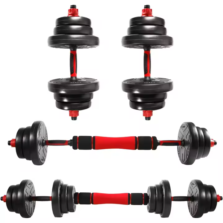 Juego de Pesas Ajustables Barra y Discos 20/30/40KG Conector de Barra para Mancuernas - 1