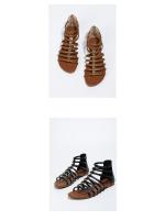 Sandalias de mujer sencillas de verano para vacaciones en la playa, nuevas, retro, con cremallera trasera plana, estilo étnico bohemio romano - details 3
