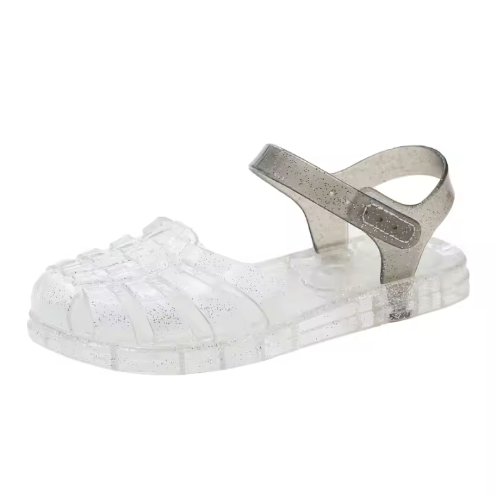 Zapatos de princesa de gelatina de cristal Zapatos de cueva de bebé Zapatos romanos para niñas Zapatos de playa de suela suave - 1