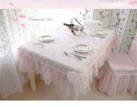 Mantel de jardín Ence de Corea del Sur, lazo rosa fresco, tela de decoración de boda rectangular europea de mesa, funda de silla personalizada - details 1