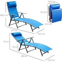 Sillón de Jardín Plegable con Resalto Ajustable 7 Niveles Carga de 165kg - details 38