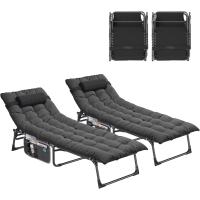 Taburete de Playa Plegable con Almohada 190x68x31cm 4 Posiciones Ajustables Carga de 300lbs - details 33