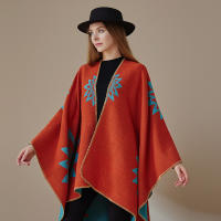 Manta de Caña de Poncho de Doble Cara Paño de Cuadrícula de Color para Mujeres - details 8