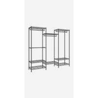 SONGMICS Armario, Perchero, Guardarropa, con barras, vestidor, estantes de tela, marco de metal, 182 x 43 x 182 cm, negro tinta RYG037B02 - details 14