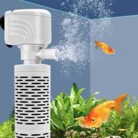 Bomba de filtro de acuario silenciosa, ventosa 3 en 1, bomba de aire de oxígeno, filtro interno sumergible blanco para acuario, hogar - details 2