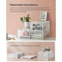 Cajas de Zapatos de Plástico Juego de 18 Organizadores Plegable, Apilable, Transparente, Blanco - details 3