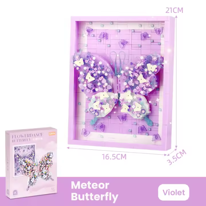 Bloques de construcción DIY, marco de mariposa creativo, modelo de juguete para niños, juego de bloques pequeños, juguetes educativos para niños, regalos de cumpleaños - 1