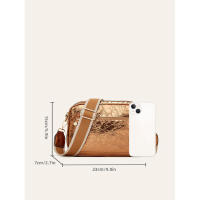Bolso bandolera de cámara con doble cremallera, diseño cuadrado pequeño y correa ancha para mujer, nueva moda 2025 - details 0