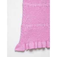 BUNO-vestido decorativo con cordones y cuello Halter de punto rosa de verano para mujer, minivestido sin mangas ajustado elástico elegante para mujer - details 4