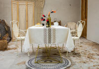 Mantel Rectangular Impermeable de algodón Lino con Borlas, Mantel Antimanchas, Impermeable, para Mesa de Comedor - details 9