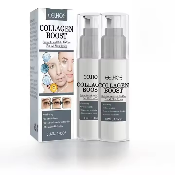 Crema de esencia reafirmante de colágeno para mujer, 1/2 Uds., 30ml, se desvanecen las líneas finas, suero iluminador facial, crema para el cuidado de la piel - 1