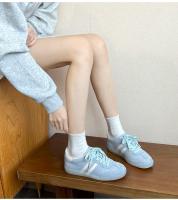 Nuevo verano océano azul suela suave cómodo con cordones de fondo plano estudiante universitario deportes y zapatos de ocio - details 9