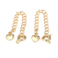 Cadenas de latón de Color dorado de 18K con extremo de gota, cadenas extensibles con cierres redondos de resorte, suministros de joyería Diy de alta calidad para mujer - details 39
