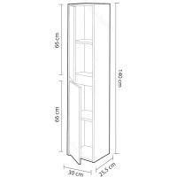 Columna de Baño Suspendida de 2 Puertas Mueble Lavabo de Modelo Dakota Acabado Nórdico - details 2