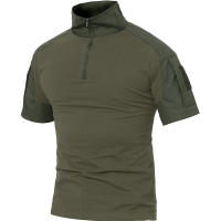 MAGCOMSEN-camisetas de trabajo para hombre, tops de manga corta con cremallera, 1/4 - details 2