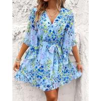 Vestido fluido sin tirantes con estampado floral bohemio para mujer, verano 2025 - details 33