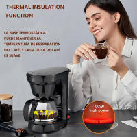 Máquina de Café Automática Eléctrica Control Inteligente 750ML Filtrado de Café Molido Anti-Goteo - details 3