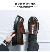 Mocasines de moda para hombre que realzan la sonrisa, zapatos de cuero formales de negocios con suela de plataforma - details 14