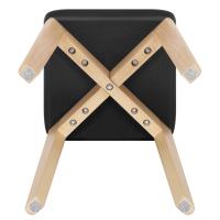 Silla de comedor de cocina de madera maciza, taburete de madera apilable con asiento cubierto de PU acolchado, silla tapizada para comedor, 2 uds. - details 3
