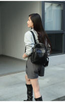 Mochila retro simple de cuero casual para viajes diarios, primera capa de cuero de vaca, mochila para mujer, bolso de cuero suave. - details 10