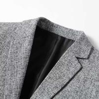Traje informal de primavera para hombre, chaqueta de negocios de oficina de estilo occidental con solapas de un solo botón, sin planchar, para primavera, 2024 - details 5