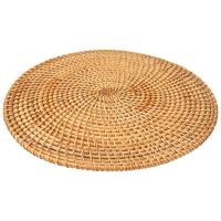 Manteles Individuales tejidos a mano para mesa de cena, manteles individuales redondos de mimbre Natural, resistentes al calor - details 1