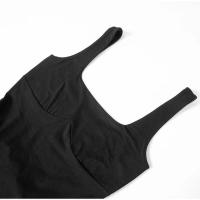 OUWU- Vestido corto sin mangas de retazos para mujer, minivestido mullido de moda para playa y fiesta de noche, 2024 - details 3