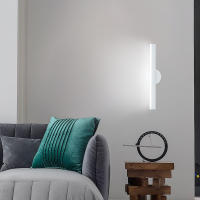 Goeco-Lámpara LED de Pared Giratoria Moderna, 12W Aplique de Pared de Estilo Nórdico, 6500K/3000K Luz Blanca Fría/Caliente, Iluminación Interior de Luz Nocturna para Pasillo, Balcón, Escalera, Dormitorio, 220V, Blanco, 38*10*6CM, 426LM - details 7