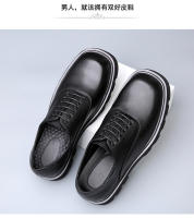 Tendencia de diseño de nicho de suela gruesa de alta gama, zapatos de cuero casuales de punta cuadrada transpirables y aumentados - details 18