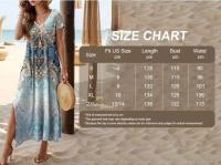 Elegante Vestido Largo con Abanico Geométrico de Moda 2025 Cuello en V para Mujeres Talla Grande - details 0