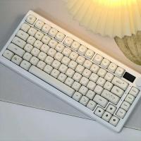 Simple Milky  Cute Cat Theme Keycap 1eys PBT Sublimation MOA Profile Round Ball Caps Korean nical Keyboard Keycaps - details 5